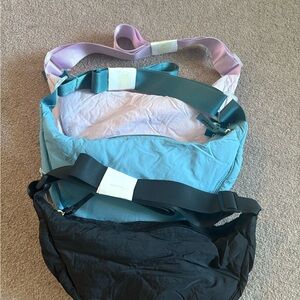 Elegant Women's Crossbody Bag Set - Black, Blue, Pink